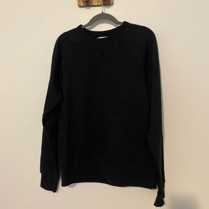 Everlane The Track oversized crew cotton sweatshirt - black - small